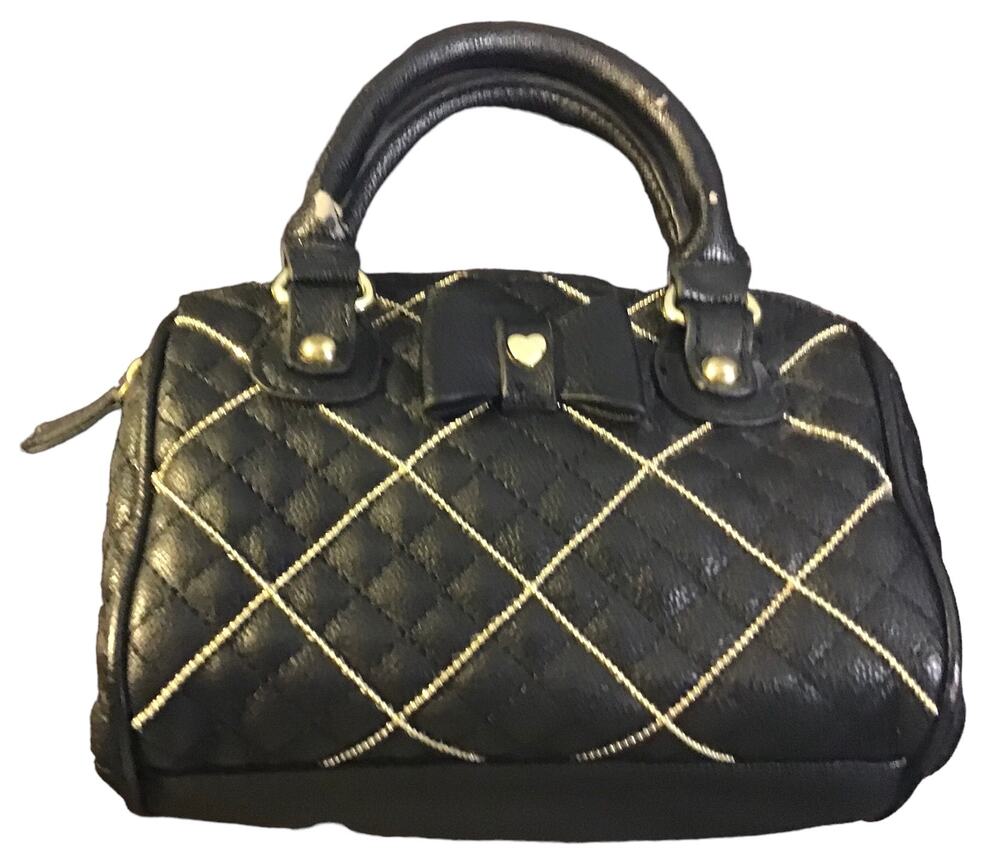 Betsey Johnson Small Black/Gold Quilted Women’s Handbag